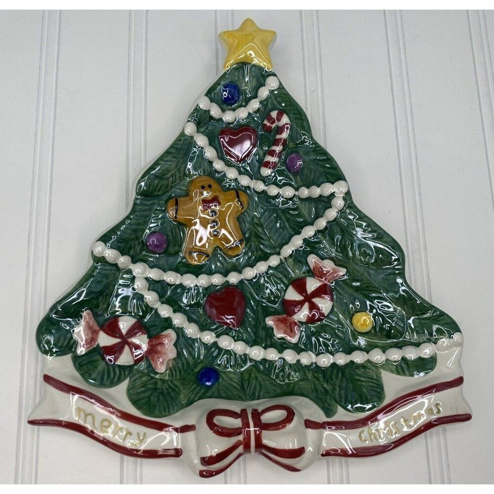 Palm Tree‎ Company Ceramics Christmas Holiday Merry Christmas Tree Candy Dish